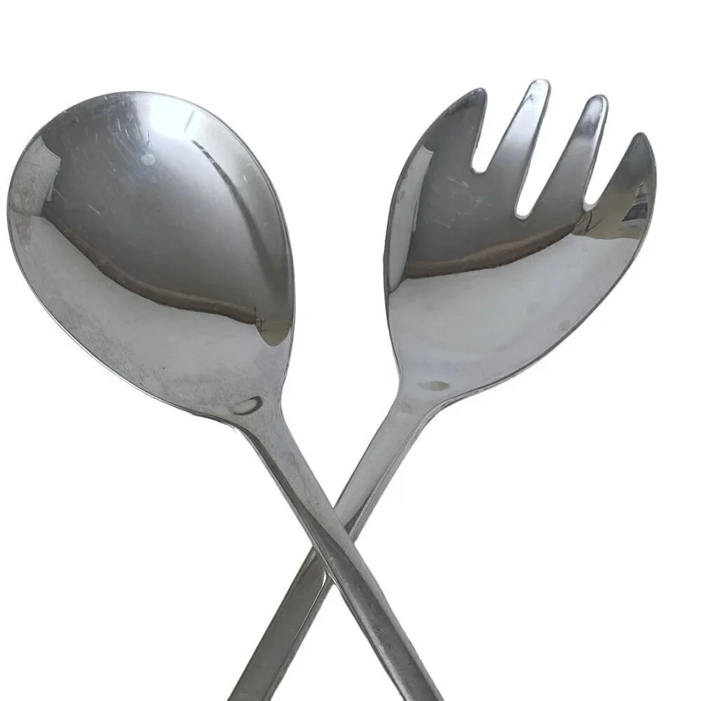 Vintage Salad Servers MK Silverplate Serving Fork and Spoon 9.25